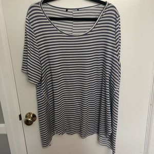 Blue white stripe top
